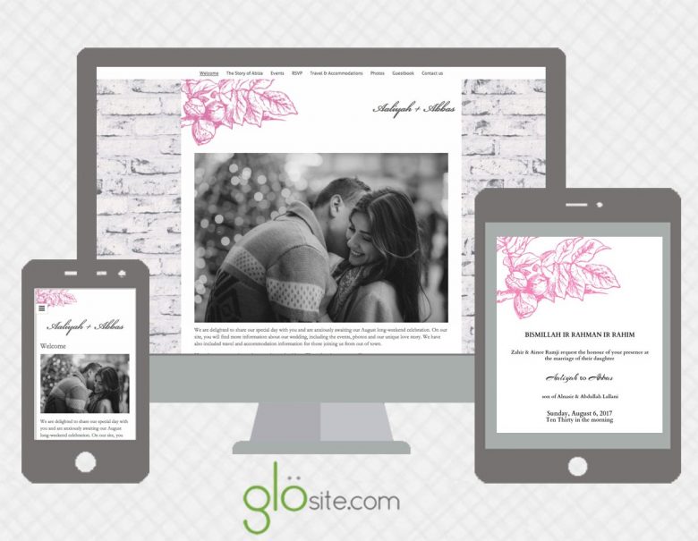 glo wedding website