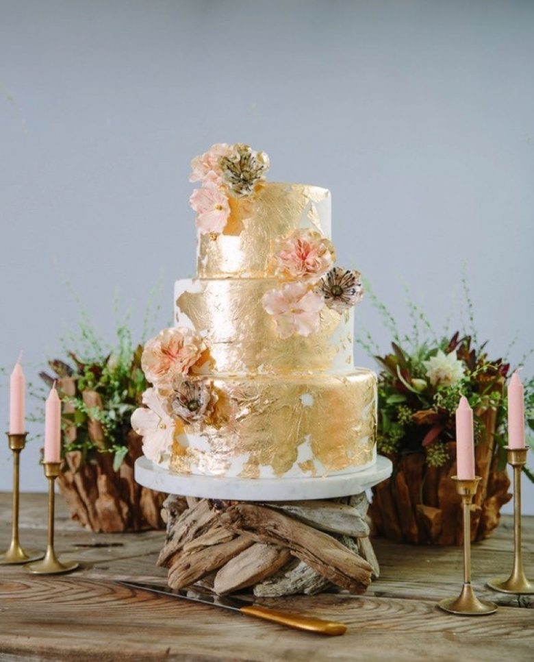 metallic wedding cake ideas