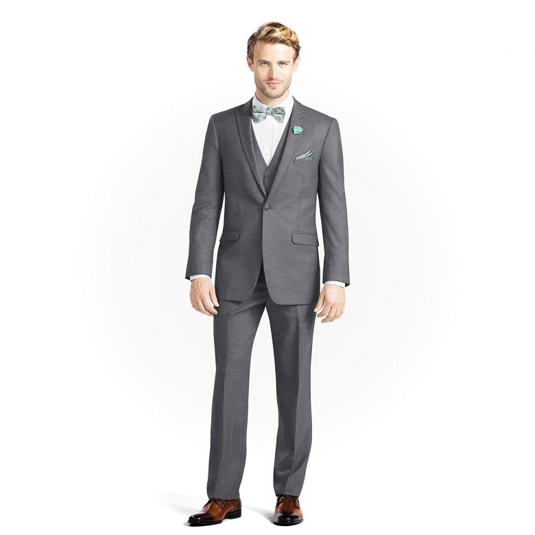 iron gray lapel suit from gentux
