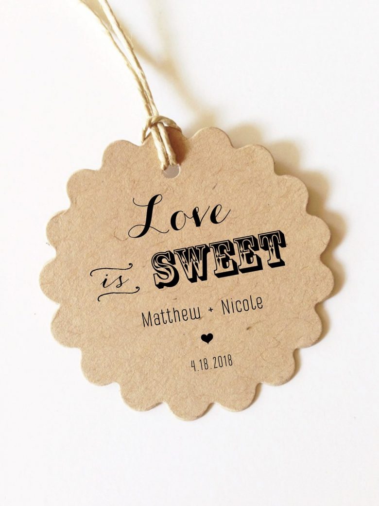 love is sweet wedding cheer tags