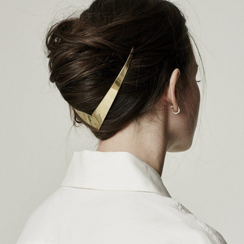 modern french twist with hair jewelry