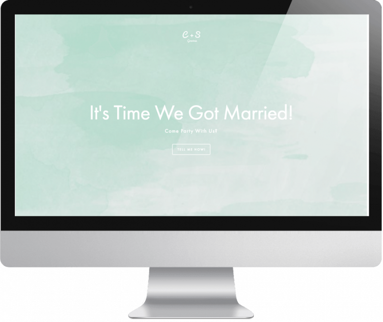 A wedding website as shown on an Apple computer screen