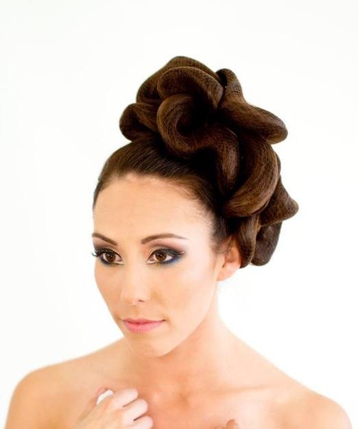 Twisted Updo hairstyle with hairnetting