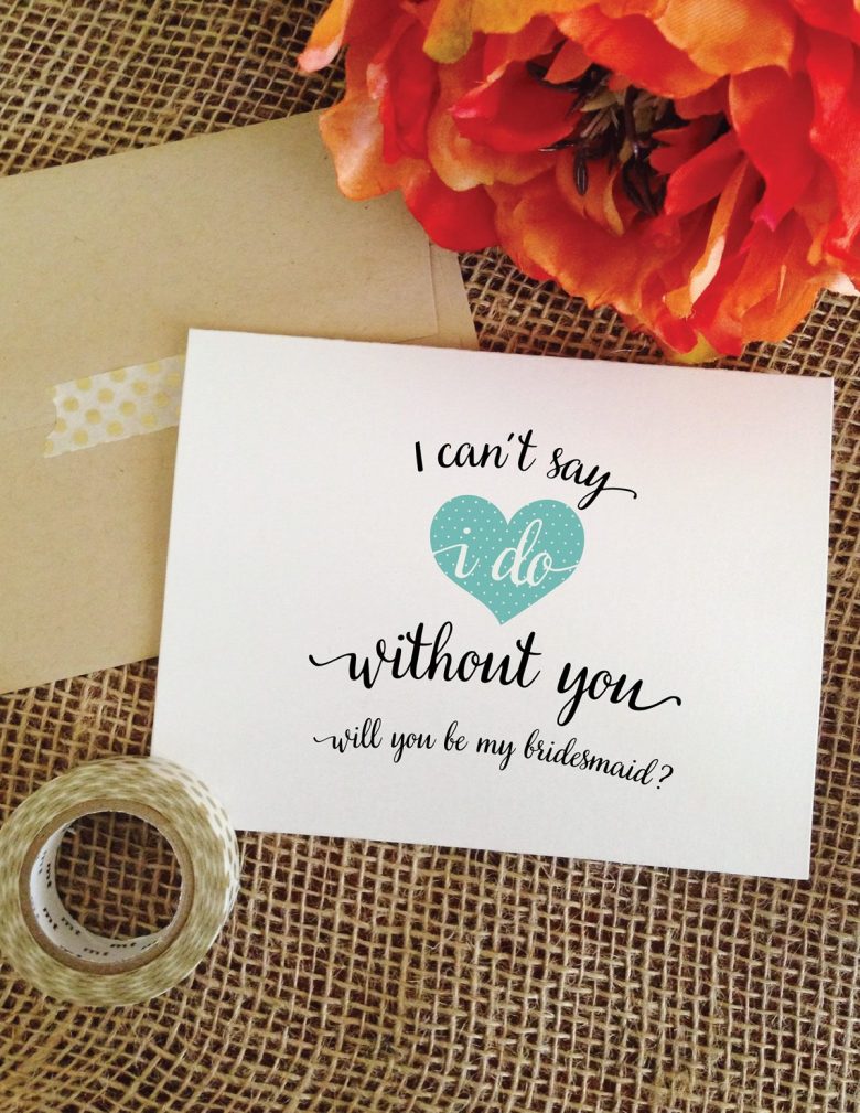 i can't say i do without you wedding cheer bridesmaid card