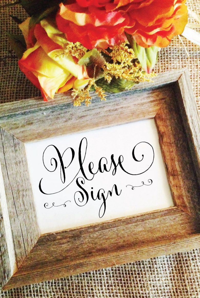 please sign guestbook wedding sign