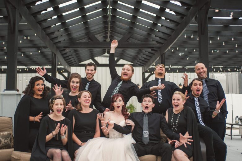 a funny wedding party photo