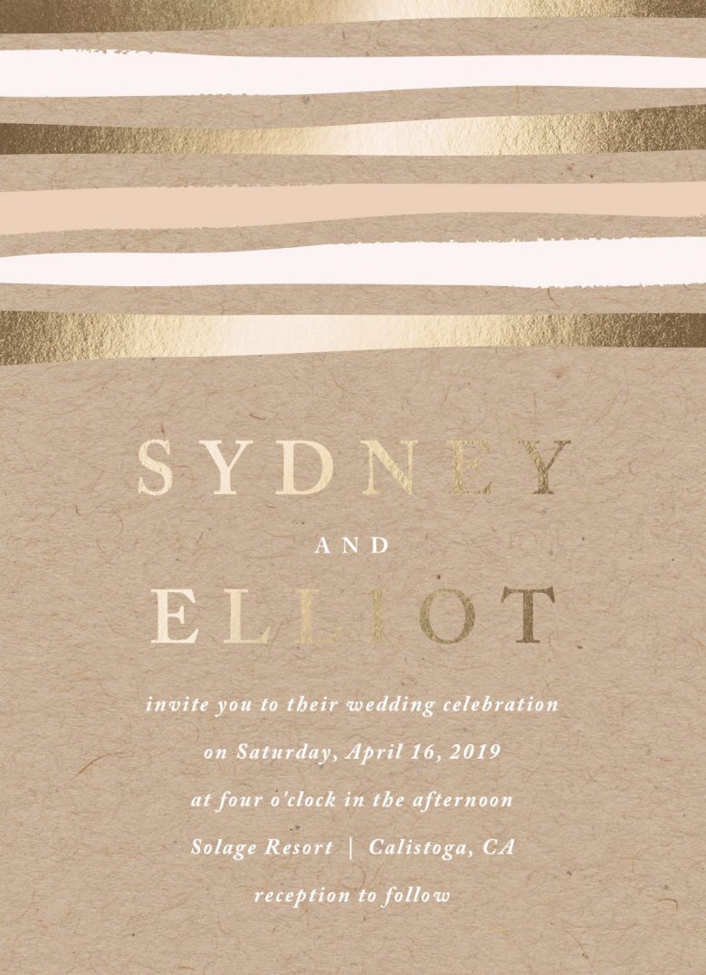 striped love custom foil wedding invitations from minted