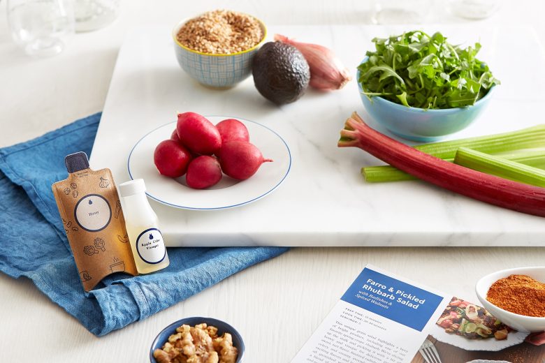 meal prep ingredients and tools from blue apron