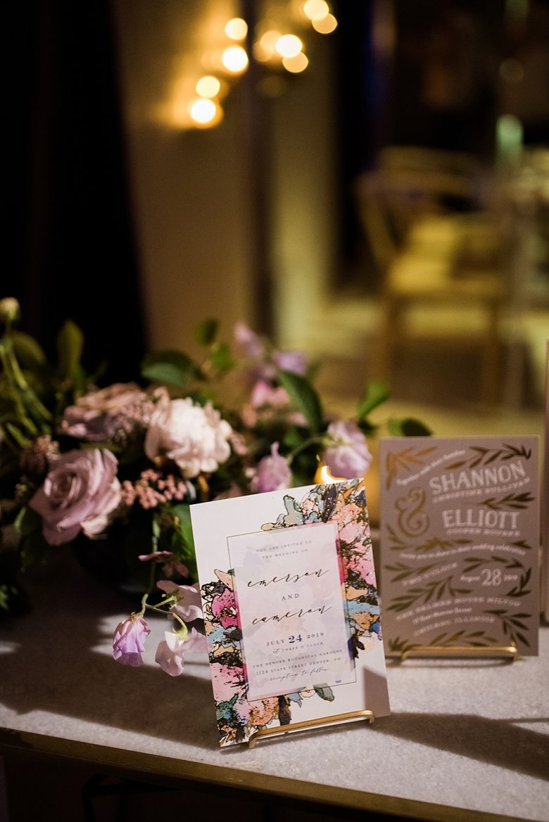 minted invitations on display at a wedding event