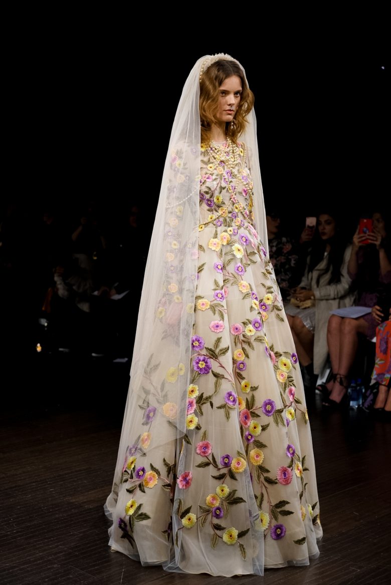 floral embroidered wedding gown from naeem khan