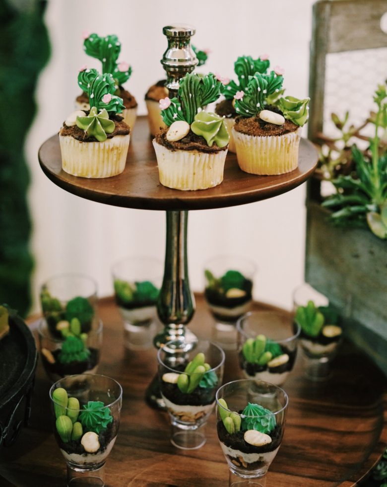 cactus and succulent wedding desserts by sweet gardens creations
