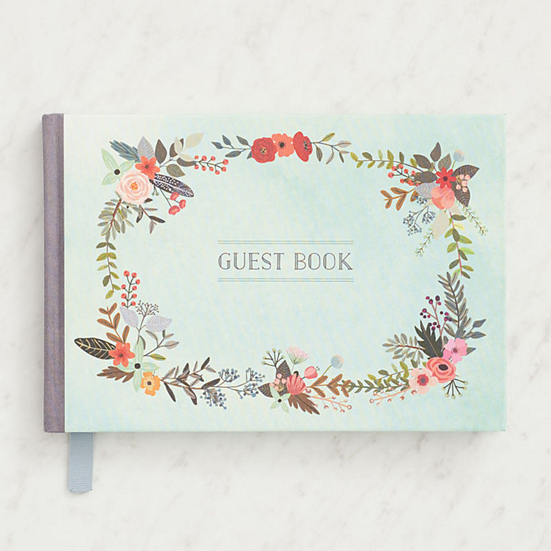 floral theme guest book