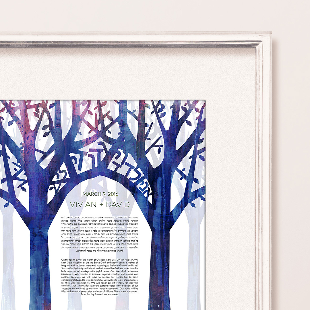 Ink With Intent The Forest Chuppah Ketubah detail