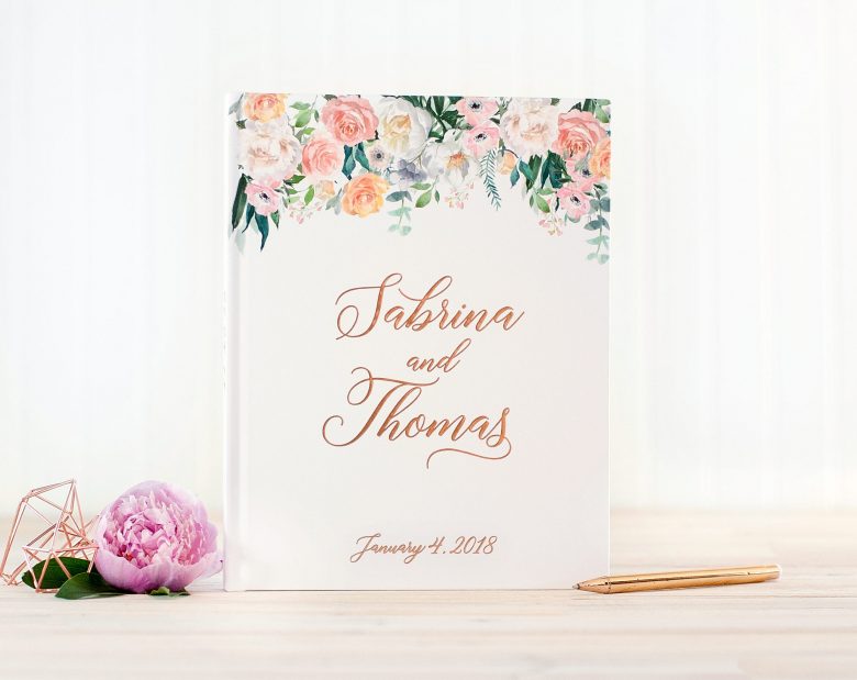 personalized flower guest book