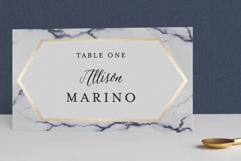 Marbled Foil-Pressed Place Card by Itsy Belle Studio for Minted
