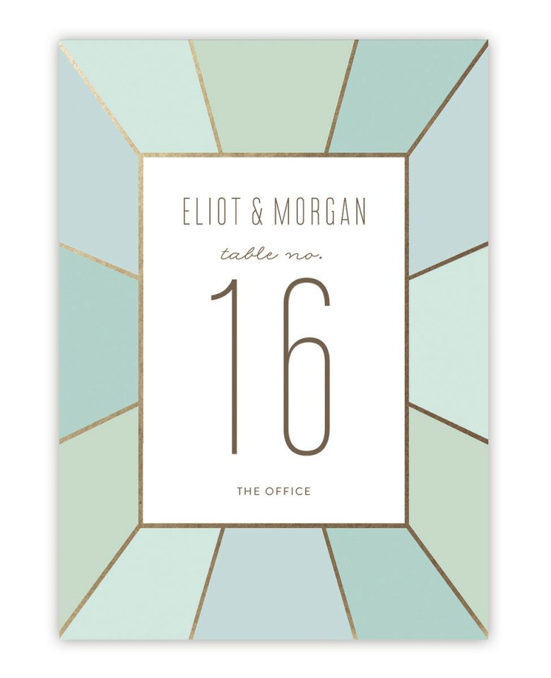 Pavilion Foil-Pressed Table Number by Sara Hicks Malone for Minted