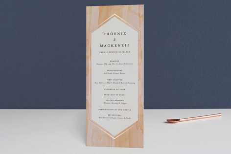 Sunset Watercolor Foil-Pressed Flat Card Program by Everett Paper Goods for Minted