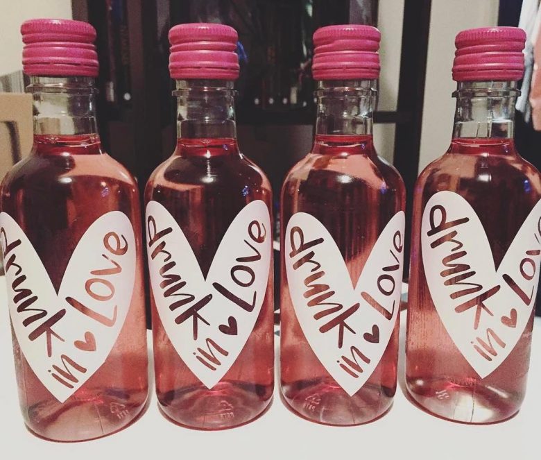 Rose in bottles that read Drunk in Love