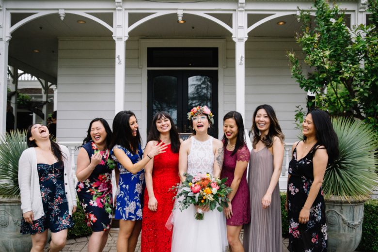 A bride and her bridal party