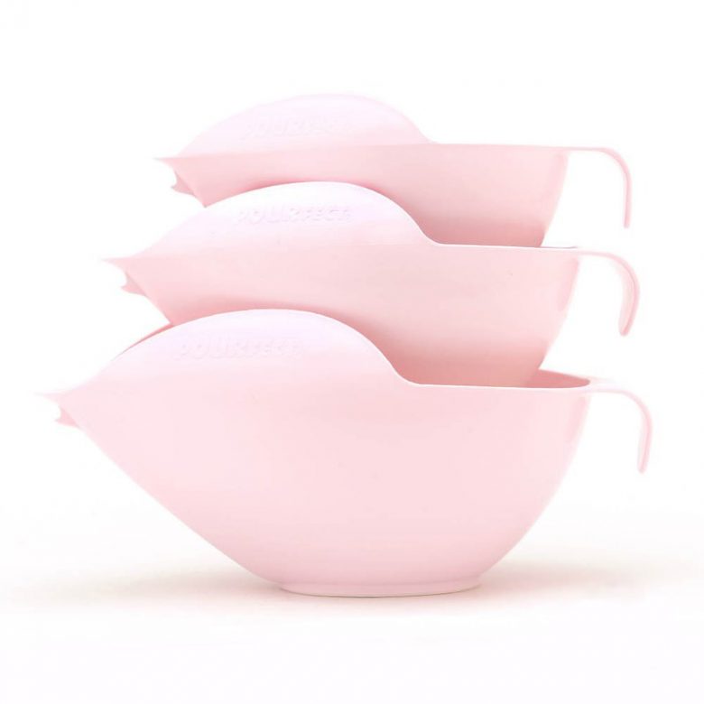 millennial pink nesting Pourfect bowls with handle