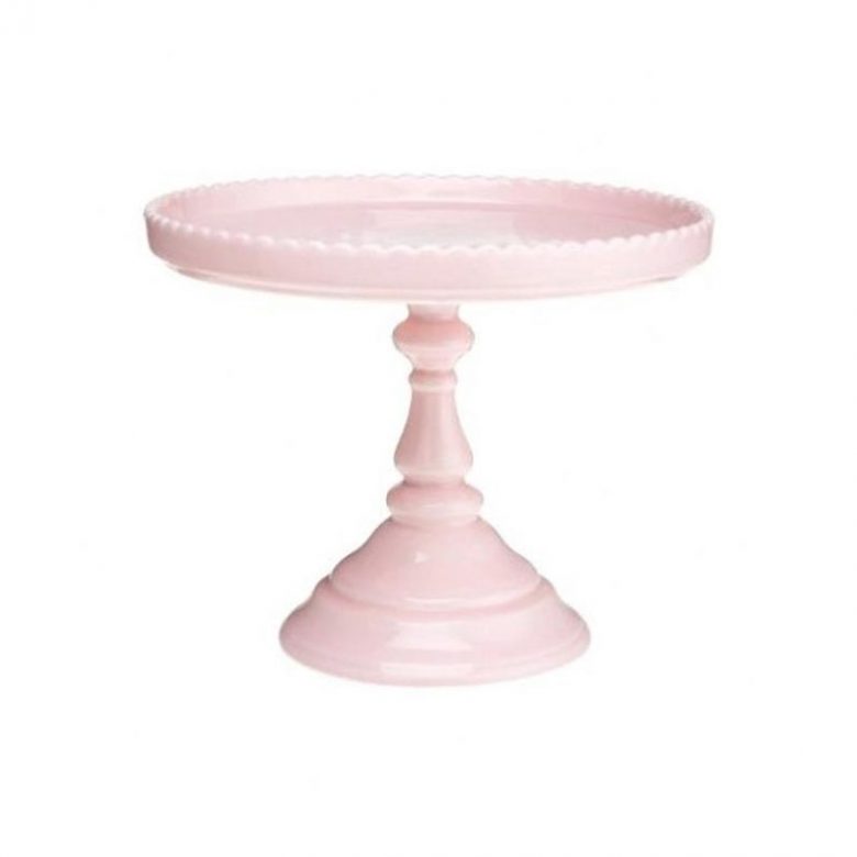 millennial pink glass cake stand
