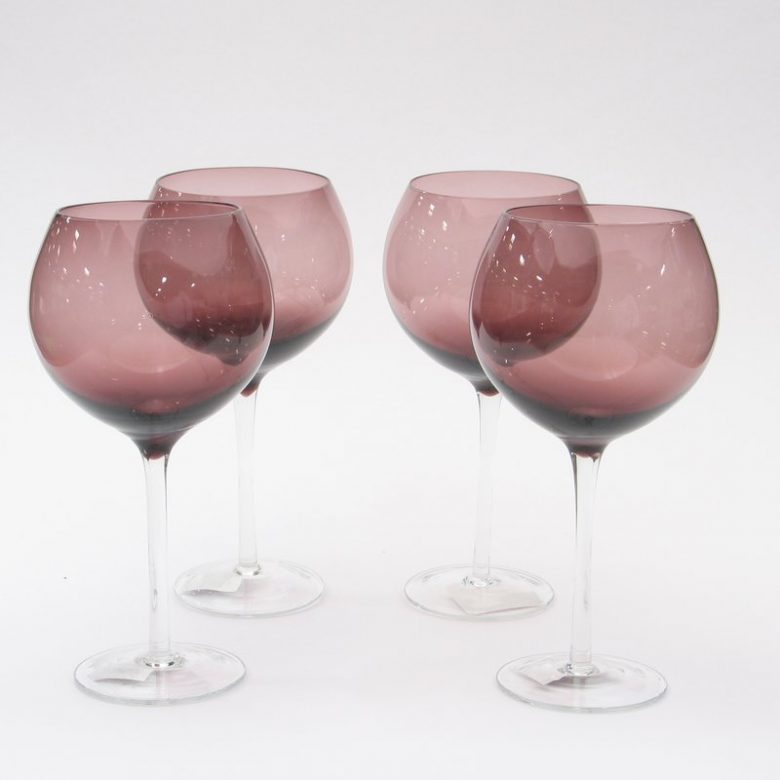 Glass Stemware Amethyst Red Wine Glasses