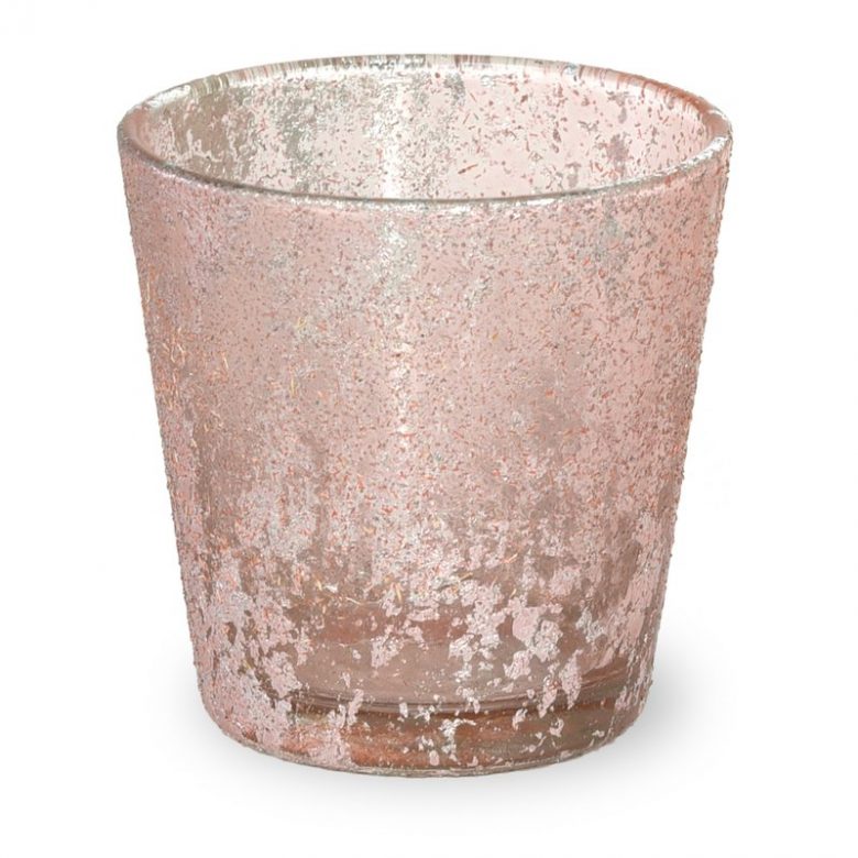 millennial pink mercury glass-style small votive candle holder