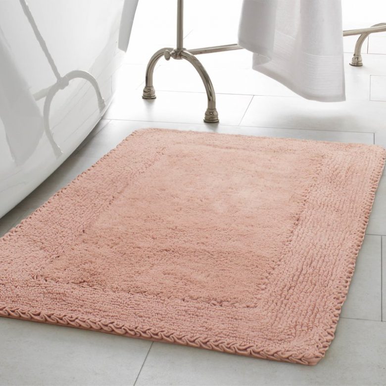 millennial pink rectangle bath mat