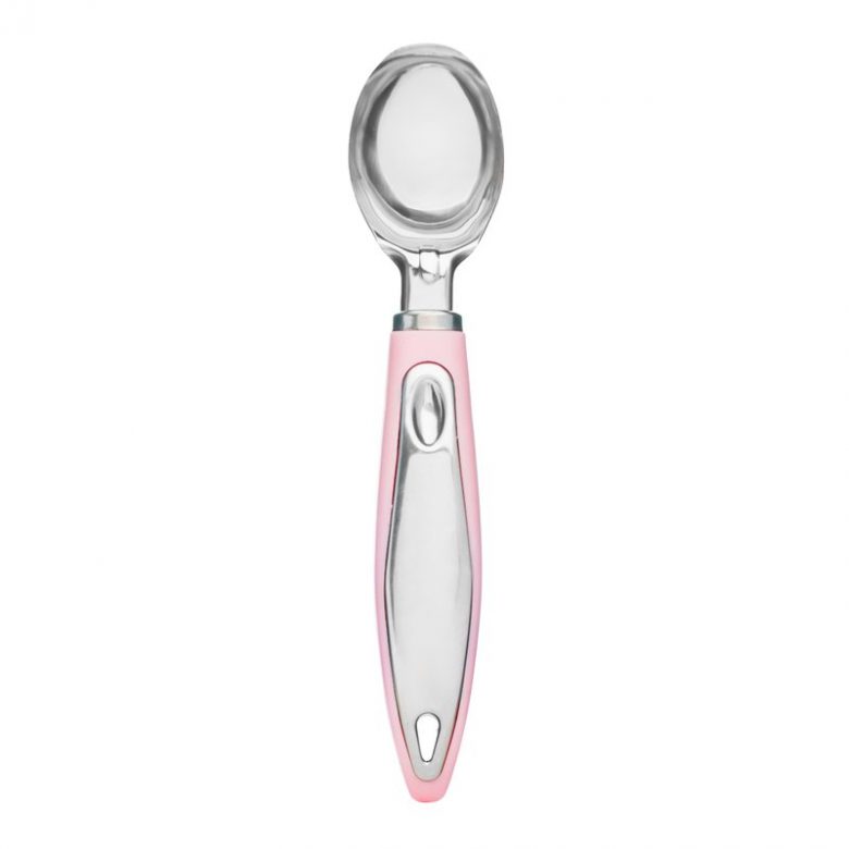 stainless steel and millennial pink ice cream scoop
