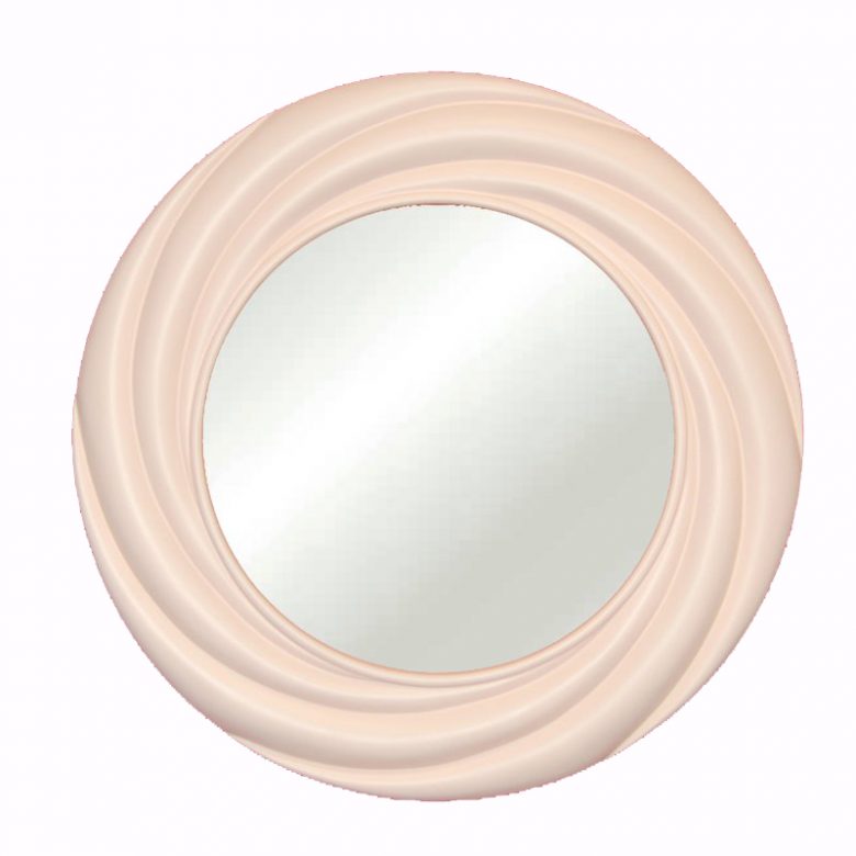 round millennial pink mirror