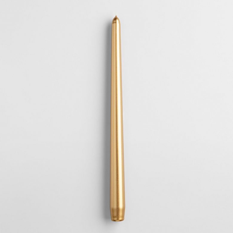 Metallic Gold Taper Candle