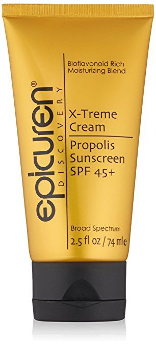 gold tube of epicuren skincare x-treme cream propolis sunscreen SPF 45+