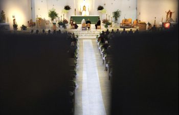 View of the ceremony in a church