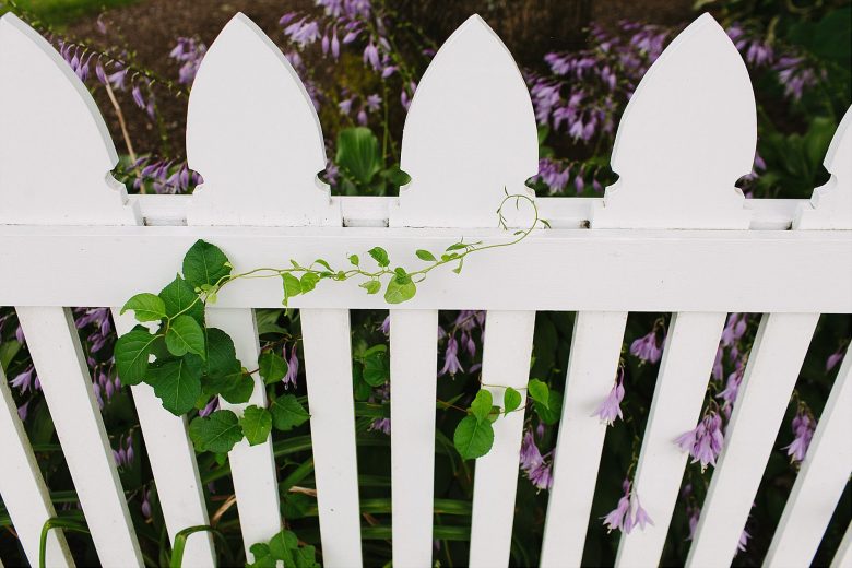 A white picket fence