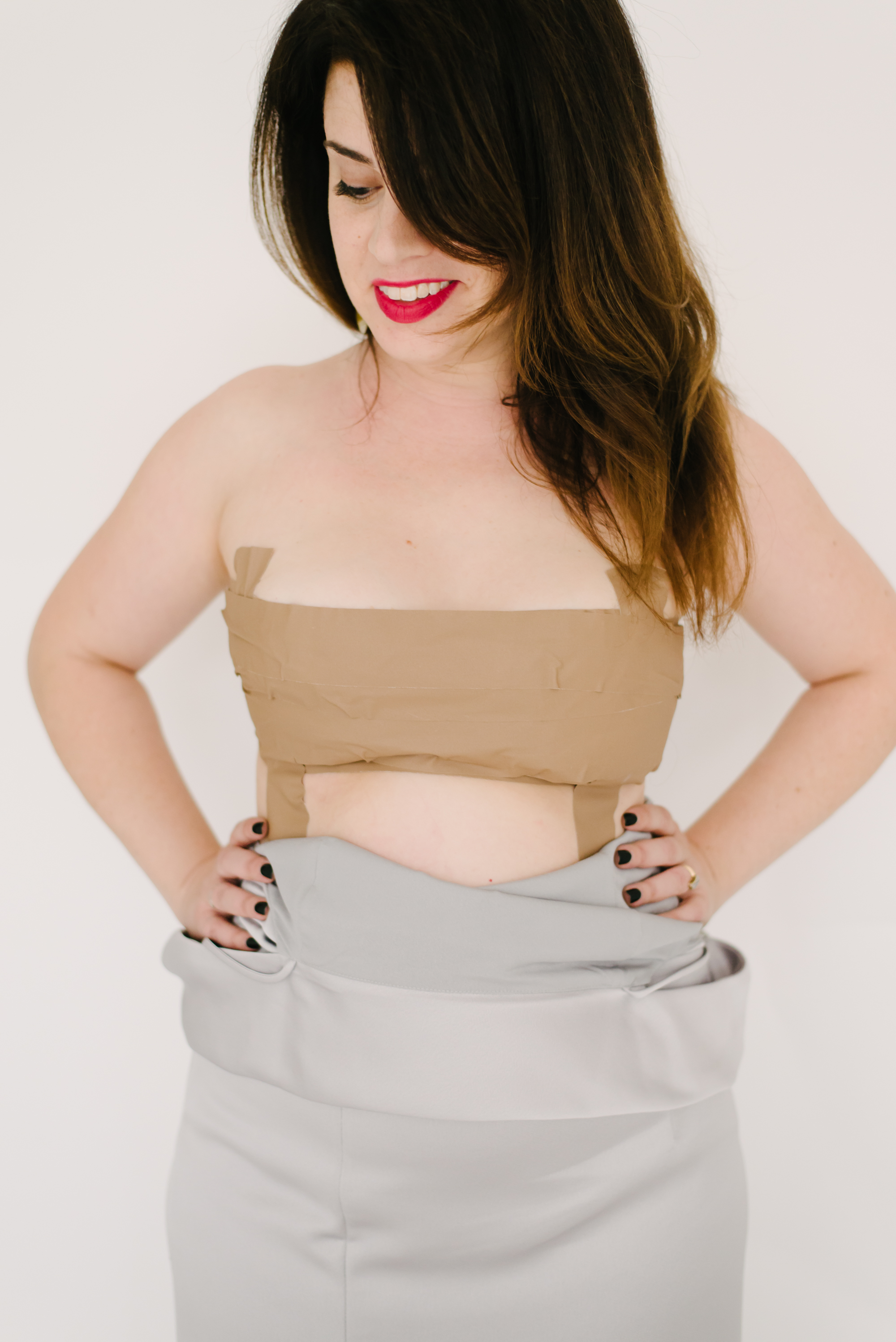 Tape for on sale strapless dress