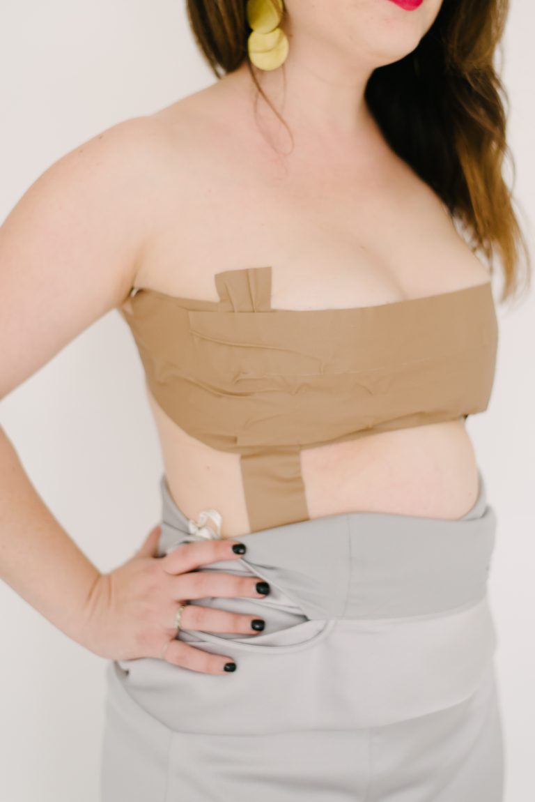 tape your breasts strapless dress