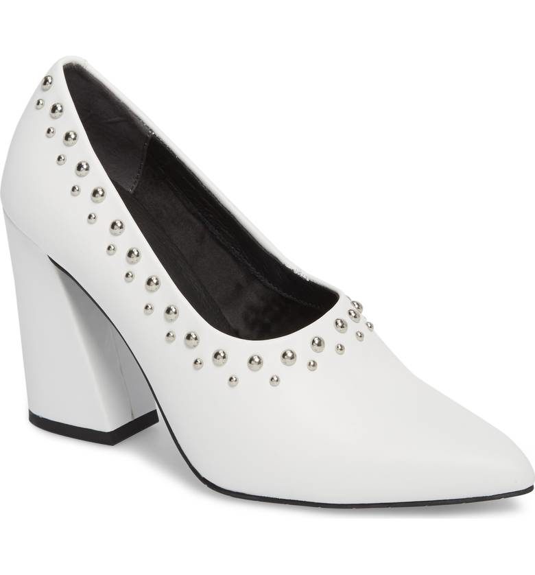 white retro high heels