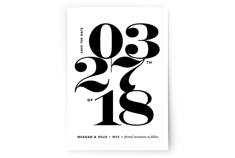 save the date with no photo only artful text