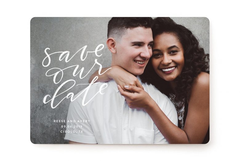 full photo filling the front of a save the date