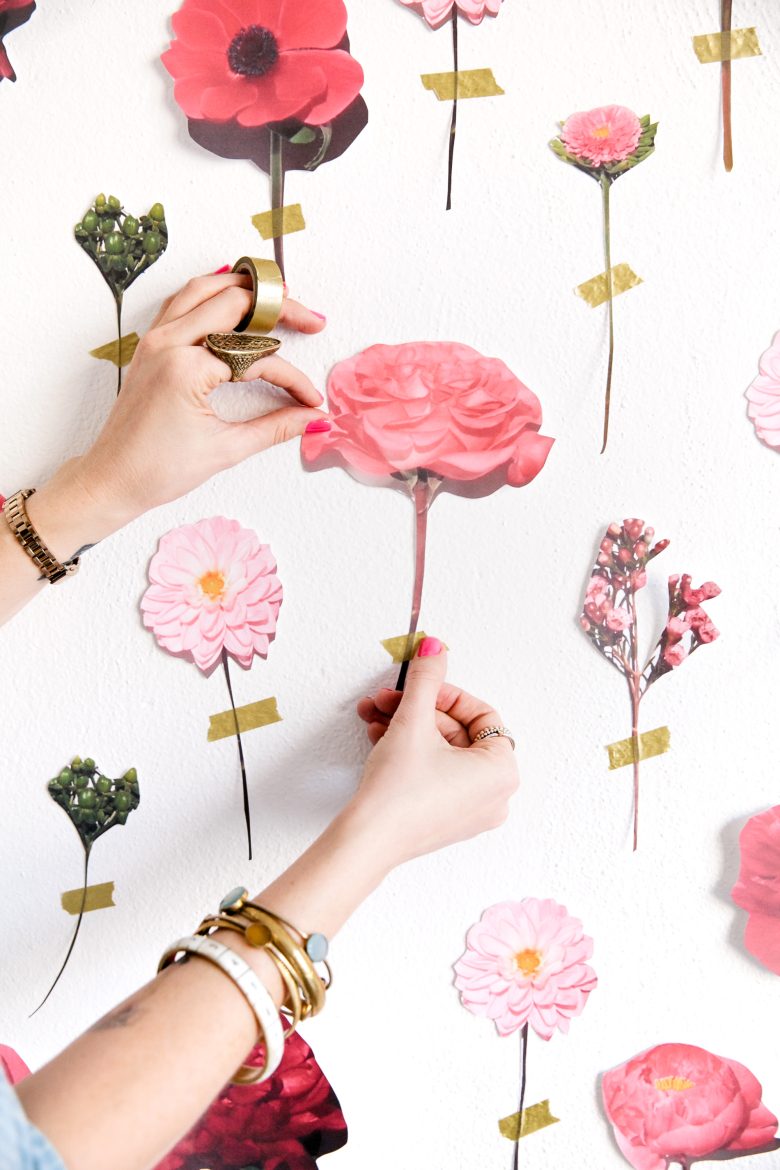 diy flower wall made from paper flowers