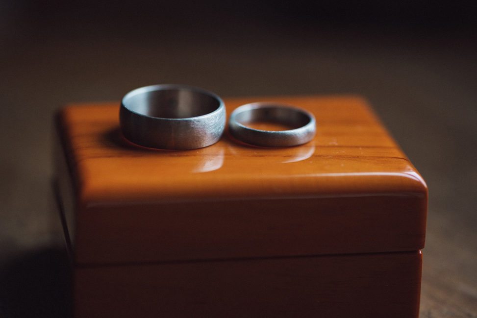Silver hand made wedding bands