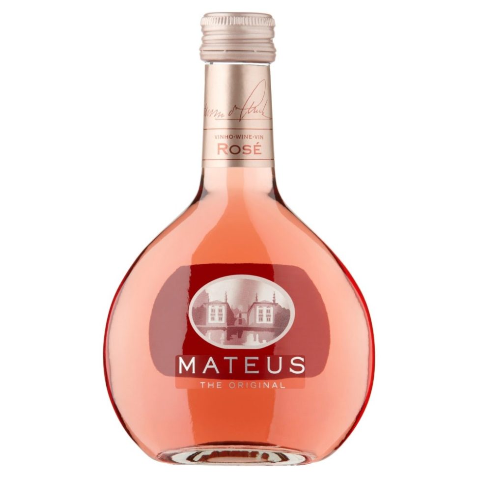 Bottle of Mateus rose wine