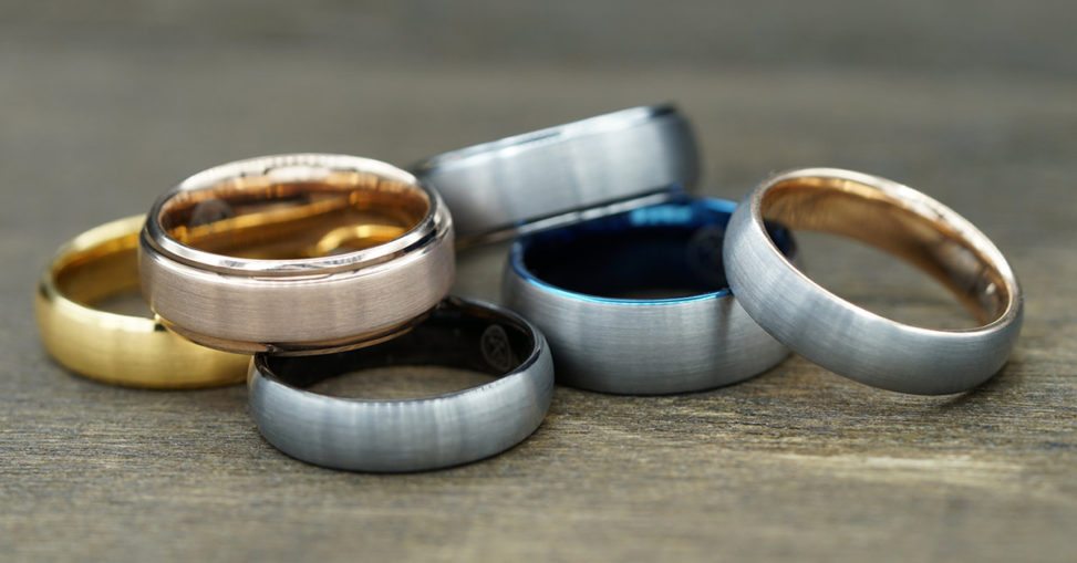 set of 6 manly bands rings