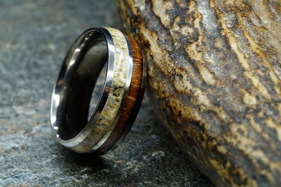 manly bands ring with bone