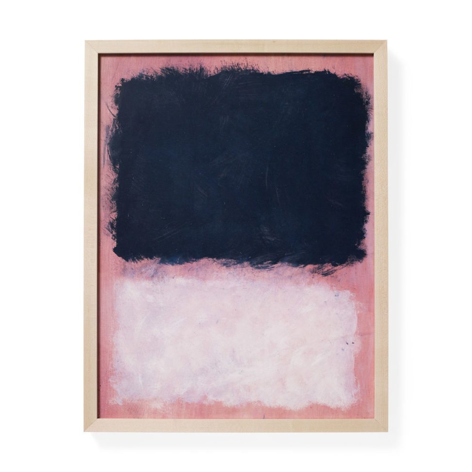 framed rothko print with navy and pink shades