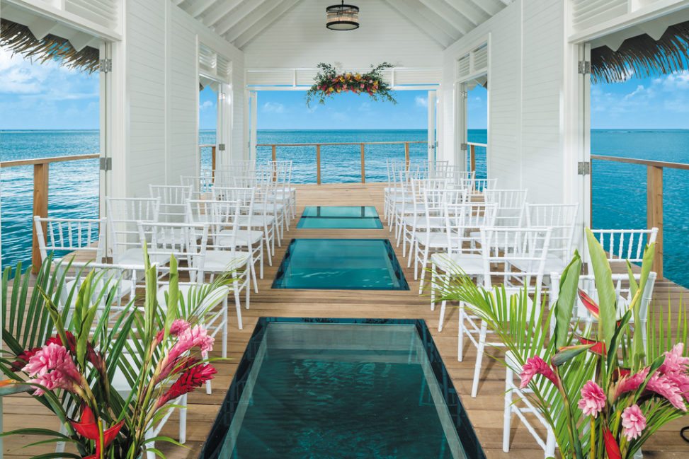 A wedding ceremony location overlooking the ocean