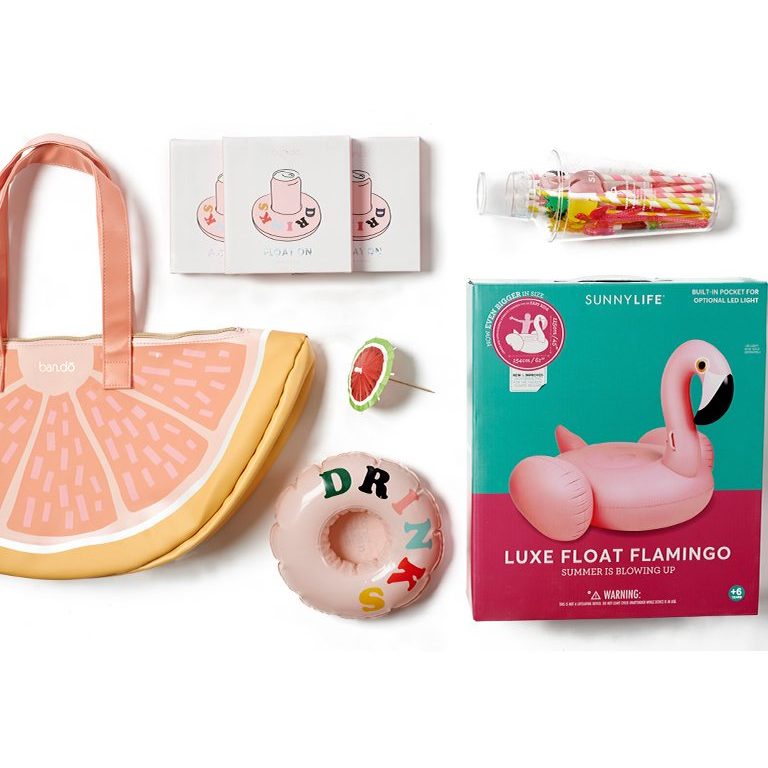 A pool party gift set including floaties