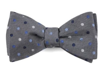 grey polka dot bow tie