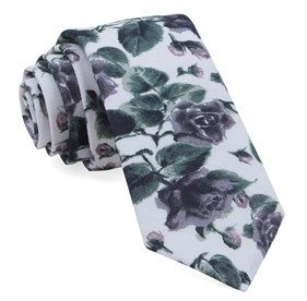 floral print on white tie