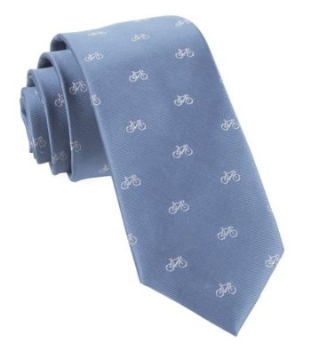 light blue tie with bicycles